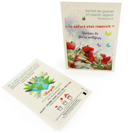 SACHET DE GRAINES PAPIER VÉGÉTAL 60X80MM